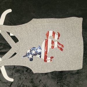 5/$22 Red white and blue unicorn Girls top